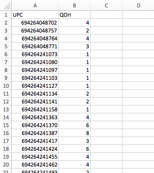 Locally inventory feed file